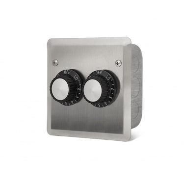Infratech 240V Double Input Regulator Stainless Steel Wall Plate And Deep Gang Box - 14-4205